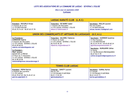 Liste Des Associations De La Commune De Laissac – Severac L'eglise