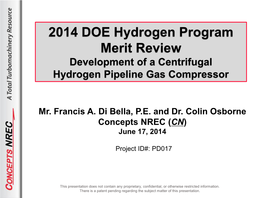 Development of a Centrifugal Hydrogen Pipeline Gas Compressor