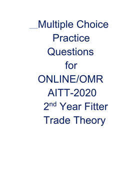 Multiple Choice Practice Questions for ONLINE/OMR AITT-2020 2 Year