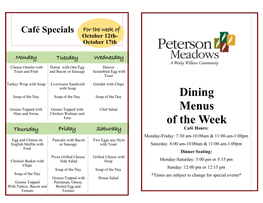 Dining Menus of the Week