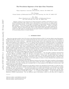 Arxiv:0707.0073V1 [Cond-Mat.Stat-Mech] 30 Jun 2007