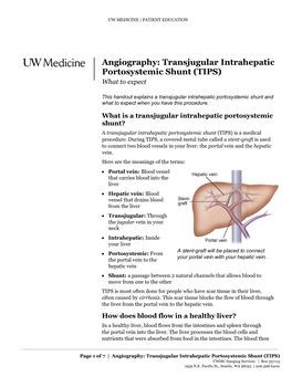 Transjugular Intrahepatic Portosystemic Shunt and What to Expect When You Have This Procedure