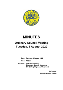 Minutes of Ordinary Council Meeting