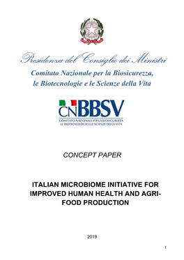 Italian Microbiome Initiative for Improved Human Health and Agri- Food Production