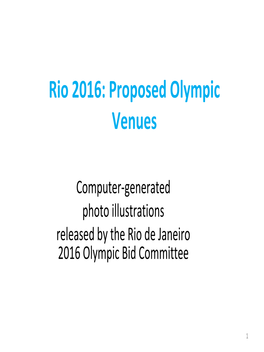 Rio 2016: Proposed Olympic Venues