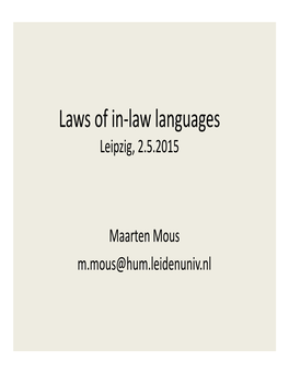 Laws of In-Law Languages