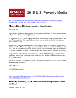 2015 U.S. Poverty Media