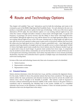 Route Technology Options