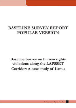 Baseline Survey Report Popular Version