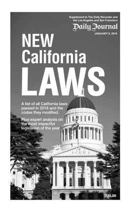 A List of All California Laws Passed in 2018 and the Codes They Modified