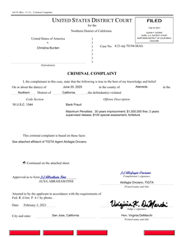 Criminal Complaint