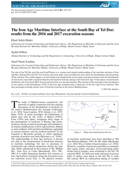 The Iron Age Maritime Interface at the South Bay of Tel Dor: Results from the 2016 and 2017 Excavation Seasons