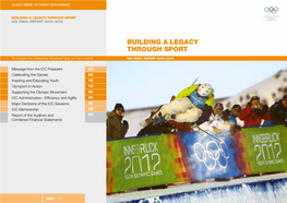Building a Legacy Through Sport Ioc Final Report 2009–2012