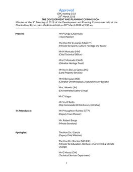 Approval of Minutes of the 1St Meeting of the Commission Held on the 12Th