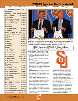 2004-05 Syracuse Men's Basketball