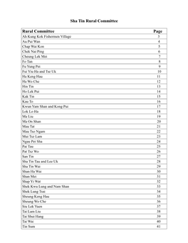 Sha Tin Rural Committee Rural Committee Page