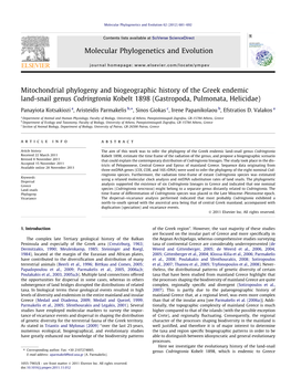 Molecular Phylogenetics and Evolution 62 (2012) 681–692