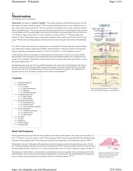 Menstruation - Wikipedia Page 1 of 6