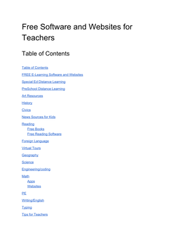 Free Software and Websites for Teachers