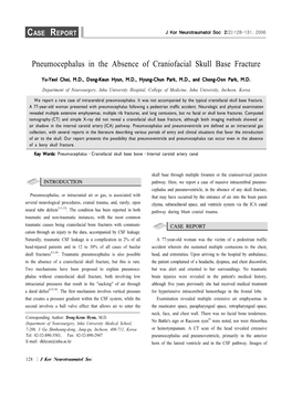 Pneumocephalus in the Absence of Craniofacial Skull Base Fracture