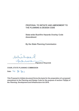 Proposal to Initiate and Amendment to the Planning & Design Code