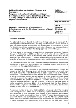 Response to Horsham District Council