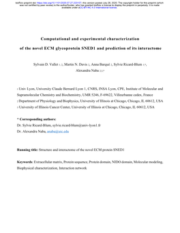 Computational and Experimental Characterization of the Novel ECM