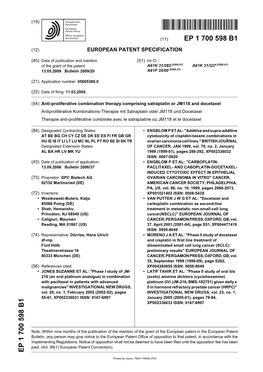 Anti-Proliferative Combination Therapy Comprising Satraplatin Or JM118