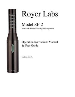 SF-2 Manual 2019