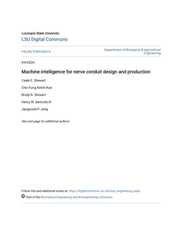 Machine Intelligence for Nerve Conduit Design and Production