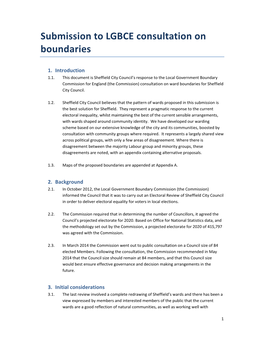 Sheffield City Council Submission