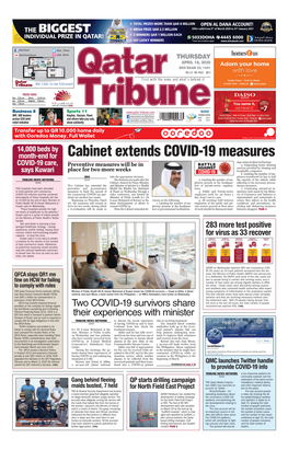 Cabinet Extends COVID-19 Measures Ings Using Modern Technology