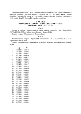 Planiranju Prostora I Izgradnji Objekata („Službeni List CG“, Br. 64/17, 44/18 I 63/18) Skupština Crne Gore 26. Saziva, Na