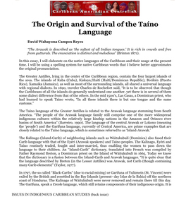 The Origin and Survival of the Taíno Language