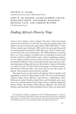 Ending Africa's Poverty Trap