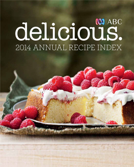 2014 Annual Recipe Index