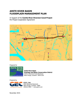 Amite River Basin Floodplain Management Plan