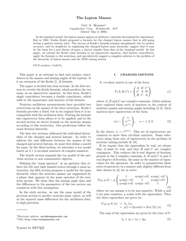 The Lepton Masses