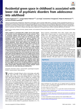 Residential Green Space in Childhood Is Associated with Lower Risk of Psychiatric Disorders from Adolescence Into Adulthood