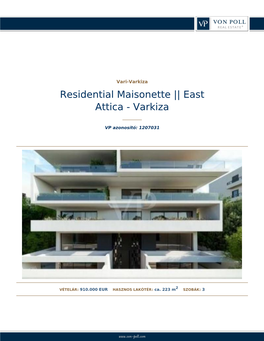 Residential Maisonette || Eastattica