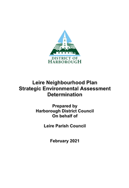 Leire Neighbourhood Plan Strategic Environmental Assessment Determination