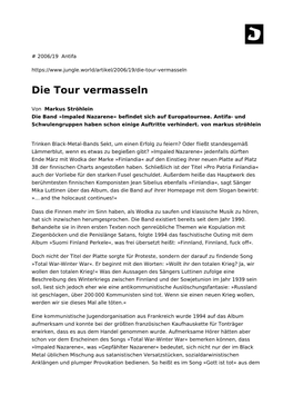 Die Tour Vermasseln