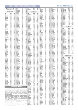 Asian-Pacific Stock Transactions 1