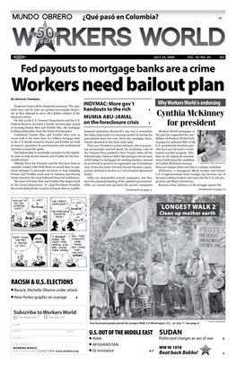 Workers Need Bailout Plan by Jaimeson Champion Why Workers World Is Endorsing Desperate Times Call for Desperate Measures