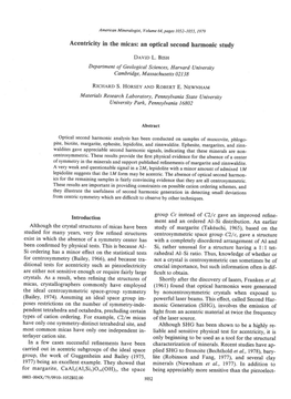 Acentricity in the Micas: an Optical Second Harmonic Study