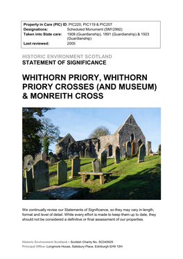 Whithorn Priory, Whithorn Priory Crosses (And Museum) & Monreith Cross