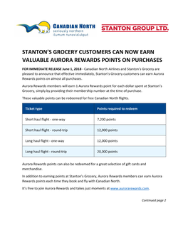 Stanton's Grocery Customers Can Now Earn