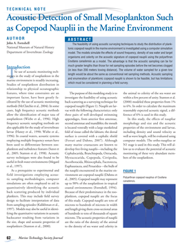 Acoustic Detection of Small Mesoplankton Such As Copepod Nauplii in the Marine Environment