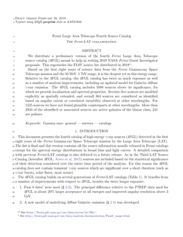 Fermi Large Area Telescope Fourth Source Catalog ABSTRACT We