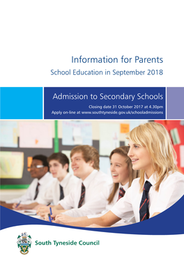 Information for Parents School Education in September 2018